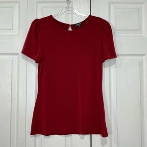 🍓 Express Red Puff Sleeve Short Sleeve Blouse Top Shirt - Large